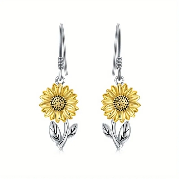 Petite Dainty‎ Sunflower Dangle Earrings 2/$15‎ 3/$20 4/$25 - Picture 2 of 5